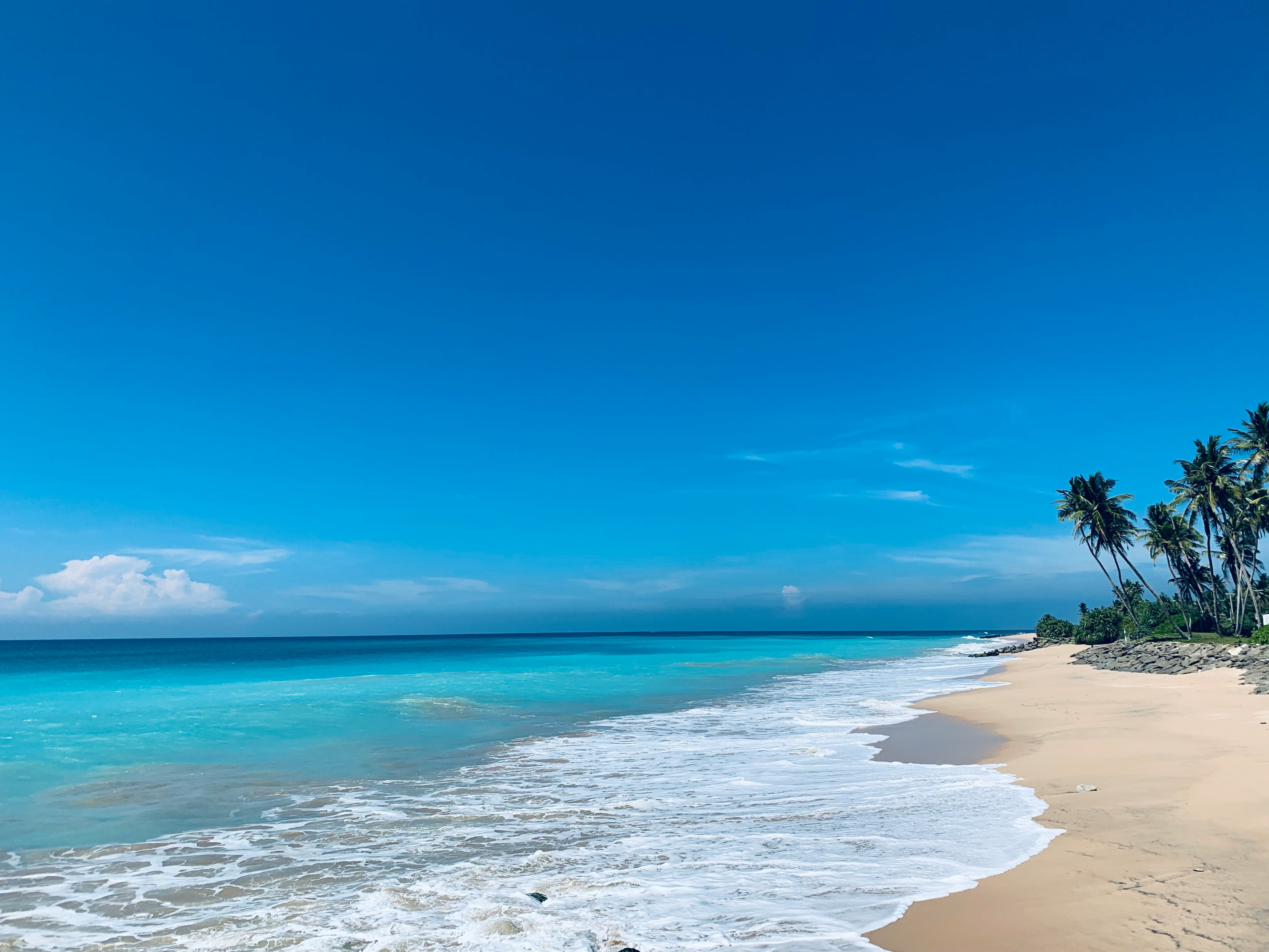 A breathtaking secluded tropical beach at dawn.